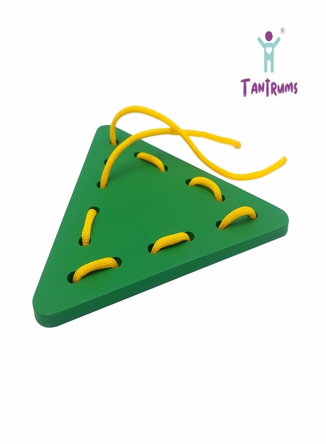 Tantrums Educational Lacing Toy with Wooden Shape Boards, 8 Colorful Shapes and 8 Laces with Box, Fine Motor Skills Development, Age 3 Years and Above - Image 4